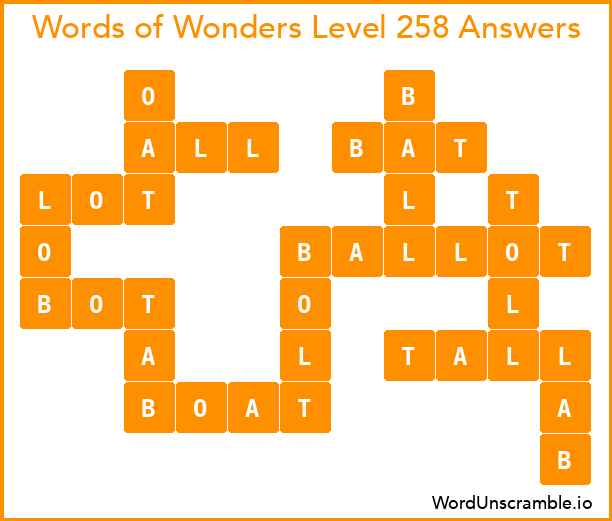 Words of Wonders Level 258 Answers