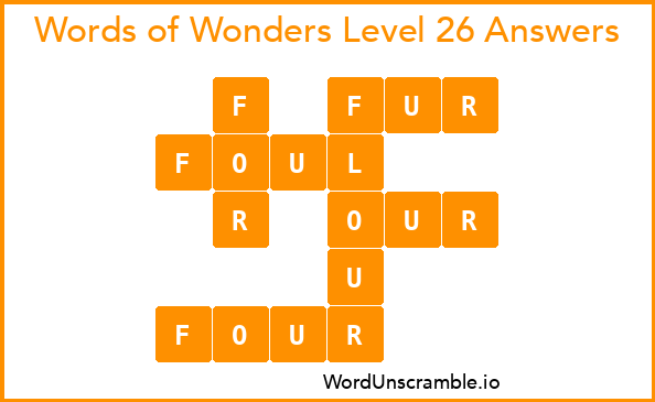 Words of Wonders Level 26 Answers