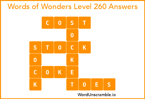 Words of Wonders Level 260 Answers