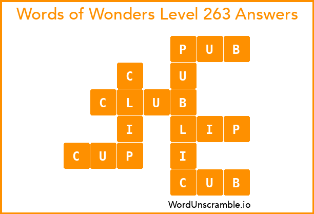 Words of Wonders Level 263 Answers