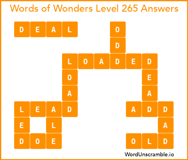 Words of Wonders Level 265 Answers