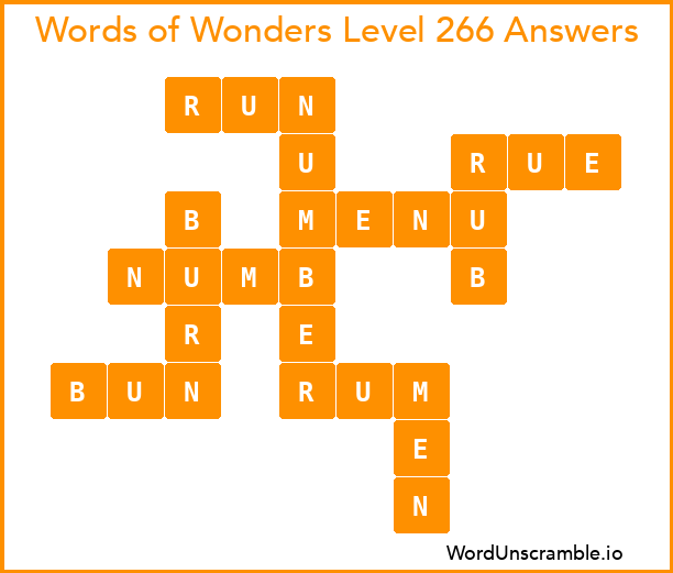 Words of Wonders Level 266 Answers