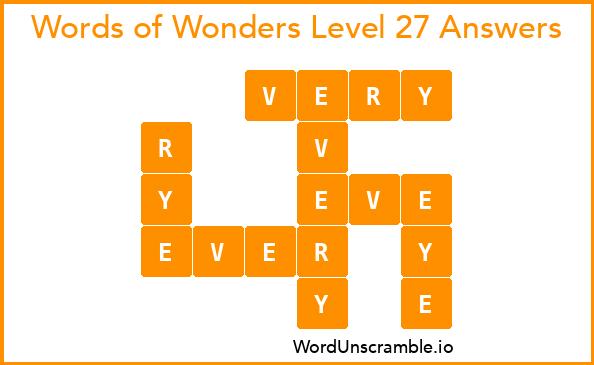 Words of Wonders Level 27 Answers