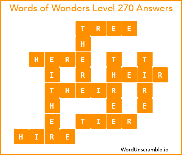 Words of Wonders Level 270 Answers