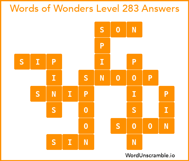 Words of Wonders Level 283 Answers