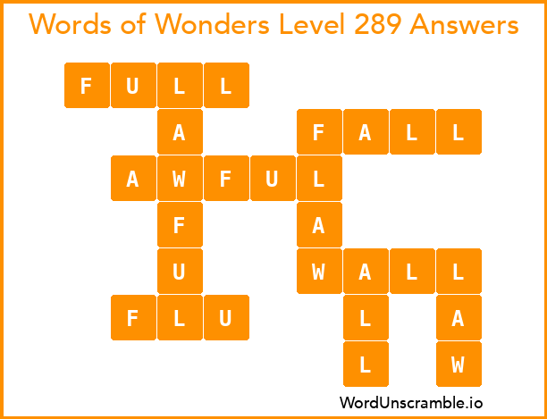 Words of Wonders Level 289 Answers