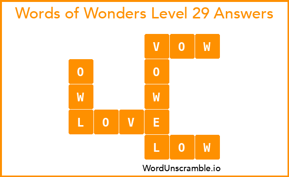 Words of Wonders Level 29 Answers