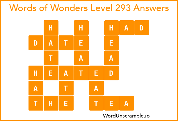 Words of Wonders Level 293 Answers