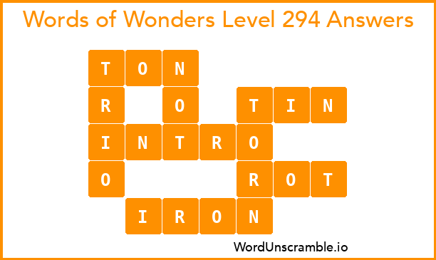 Words of Wonders Level 294 Answers