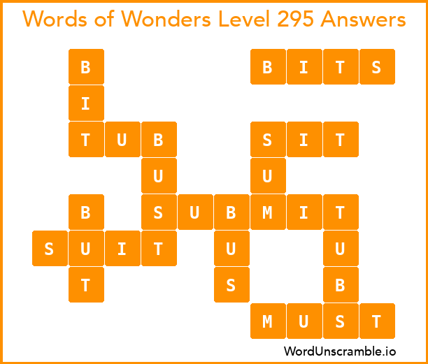 Words of Wonders Level 295 Answers