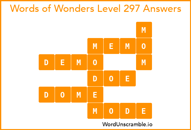 Words of Wonders Level 297 Answers