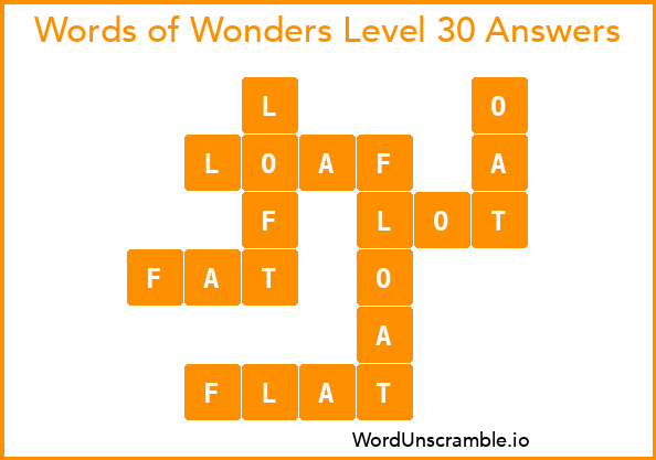 Words of Wonders Level 30 Answers