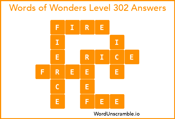 Words of Wonders Level 302 Answers