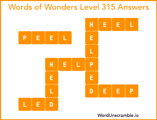 Words of Wonders Level 315 Answers