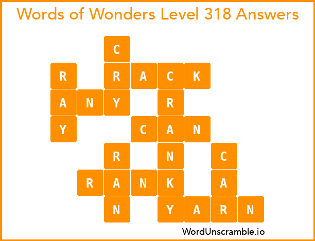 Words of Wonders Level 318 Answers