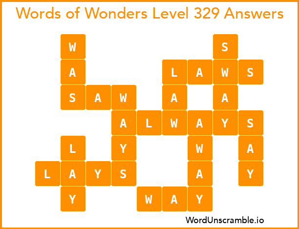 Words of Wonders Level 329 Answers