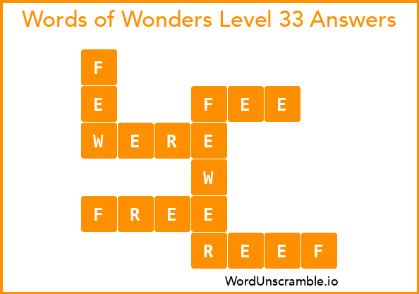 Words of Wonders Level 33 Answers