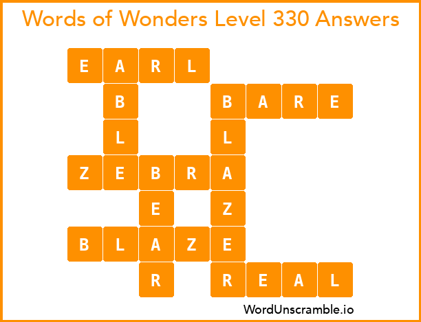Words of Wonders Level 330 Answers