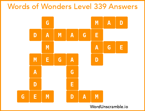 Words of Wonders Level 339 Answers