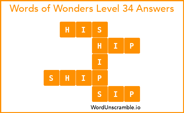 Words of Wonders Level 34 Answers
