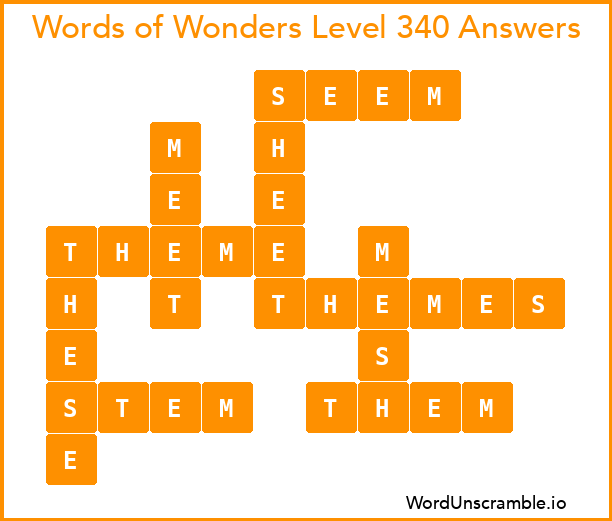 Words of Wonders Level 340 Answers