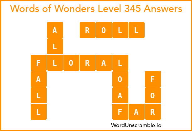 Words of Wonders Level 345 Answers