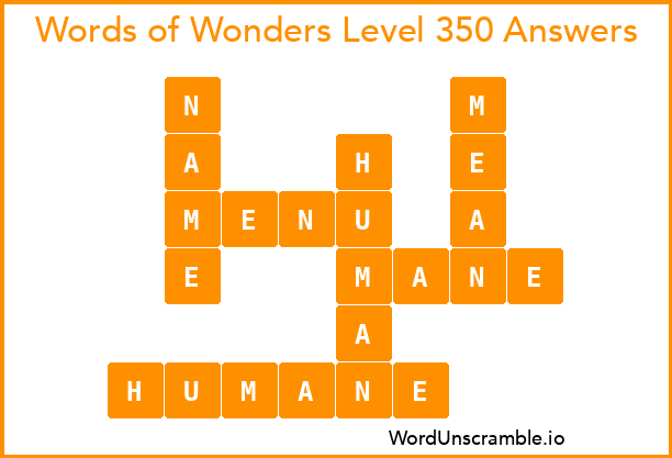 Words of Wonders Level 350 Answers