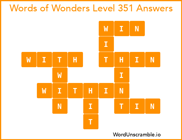 Words of Wonders Level 351 Answers