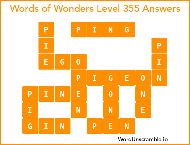Words of Wonders Level 355 Answers