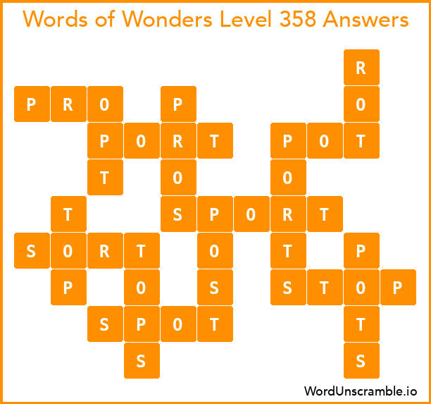 Words of Wonders Level 358 Answers