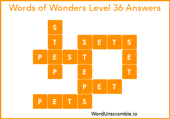 Words of Wonders Level 36 Answers