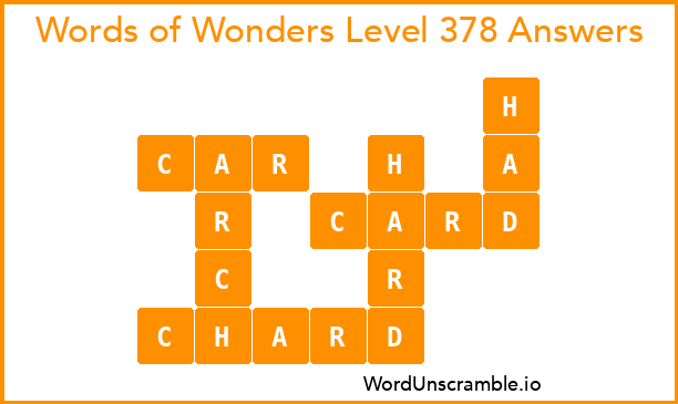 Words of Wonders Level 378 Answers