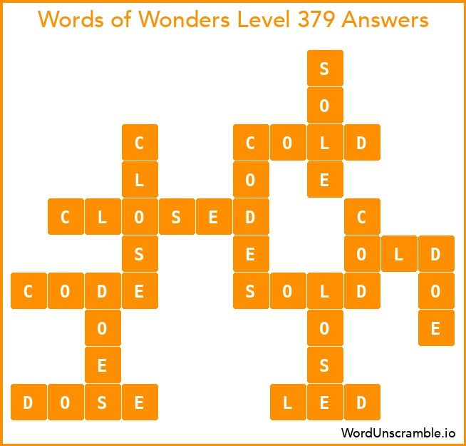 Words of Wonders Level 379 Answers