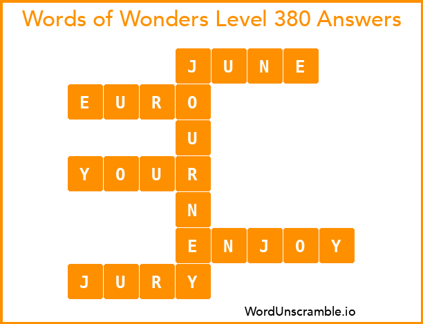 Words of Wonders Level 380 Answers