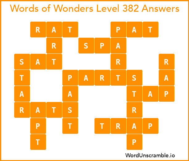 Words of Wonders Level 382 Answers