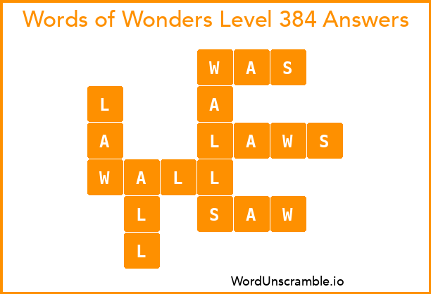 Words of Wonders Level 384 Answers