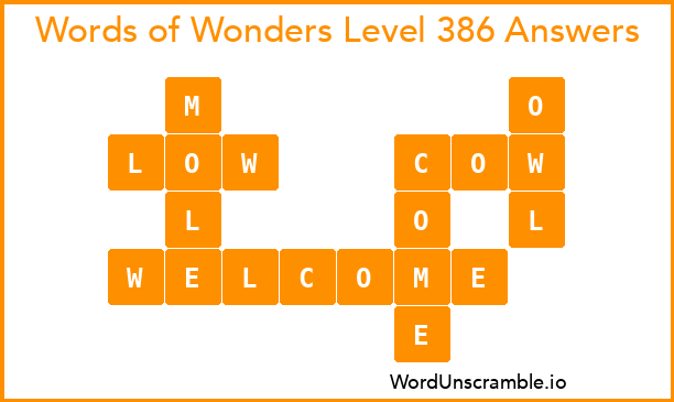 Words of Wonders Level 386 Answers