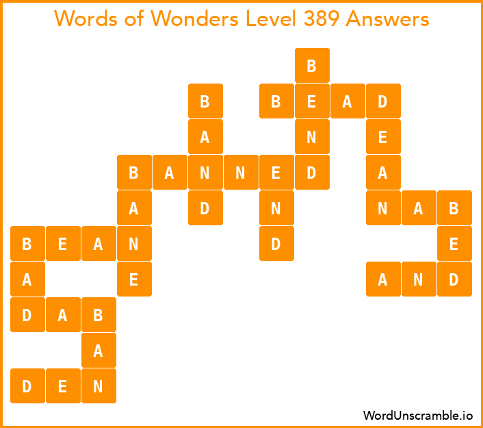 Words of Wonders Level 389 Answers