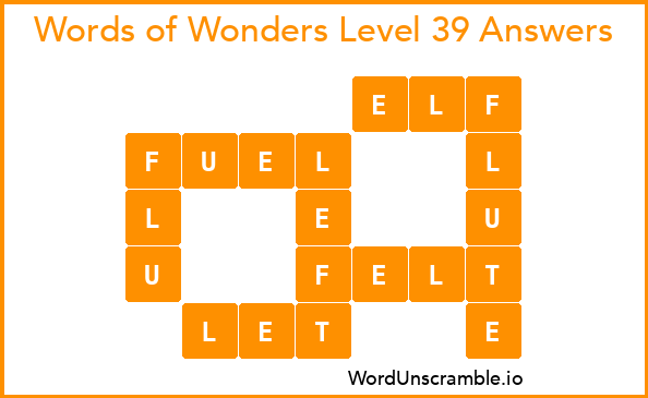 Words of Wonders Level 39 Answers
