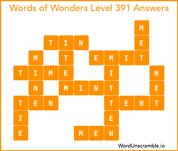 Words of Wonders Level 391 Answers
