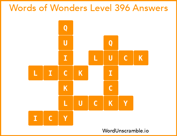 Words of Wonders Level 396 Answers