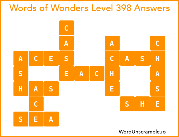 Words of Wonders Level 398 Answers
