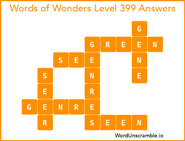 Words of Wonders Level 399 Answers