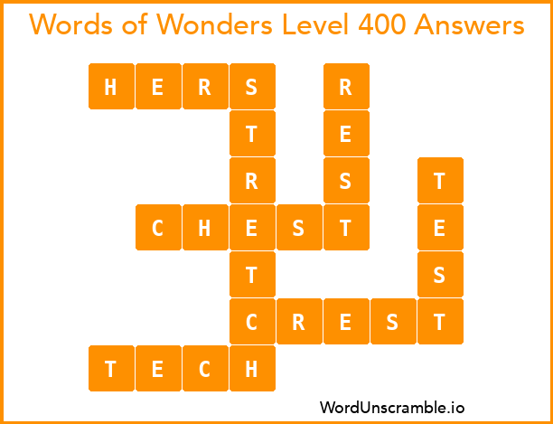 Words of Wonders Level 400 Answers