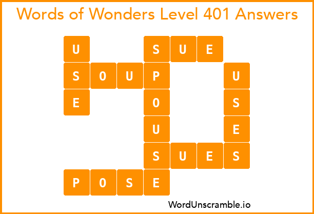 Words of Wonders Level 401 Answers