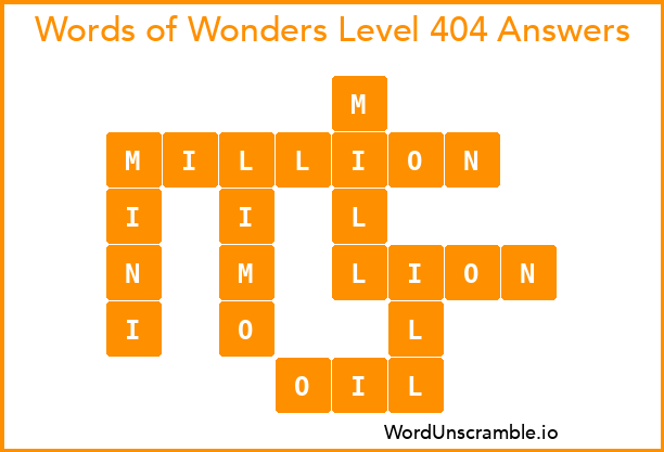 Words of Wonders Level 404 Answers