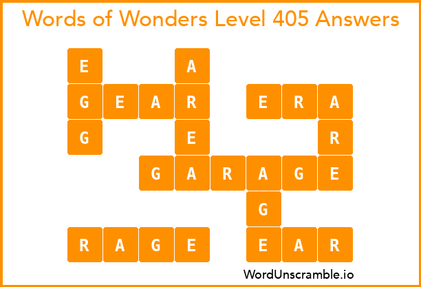 Words of Wonders Level 405 Answers