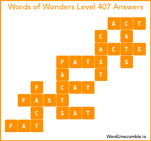 Words of Wonders Level 407 Answers