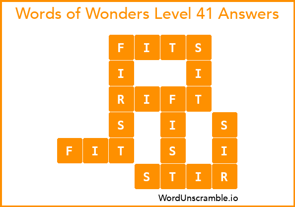 Words of Wonders Level 41 Answers
