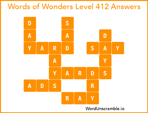 Words of Wonders Level 412 Answers